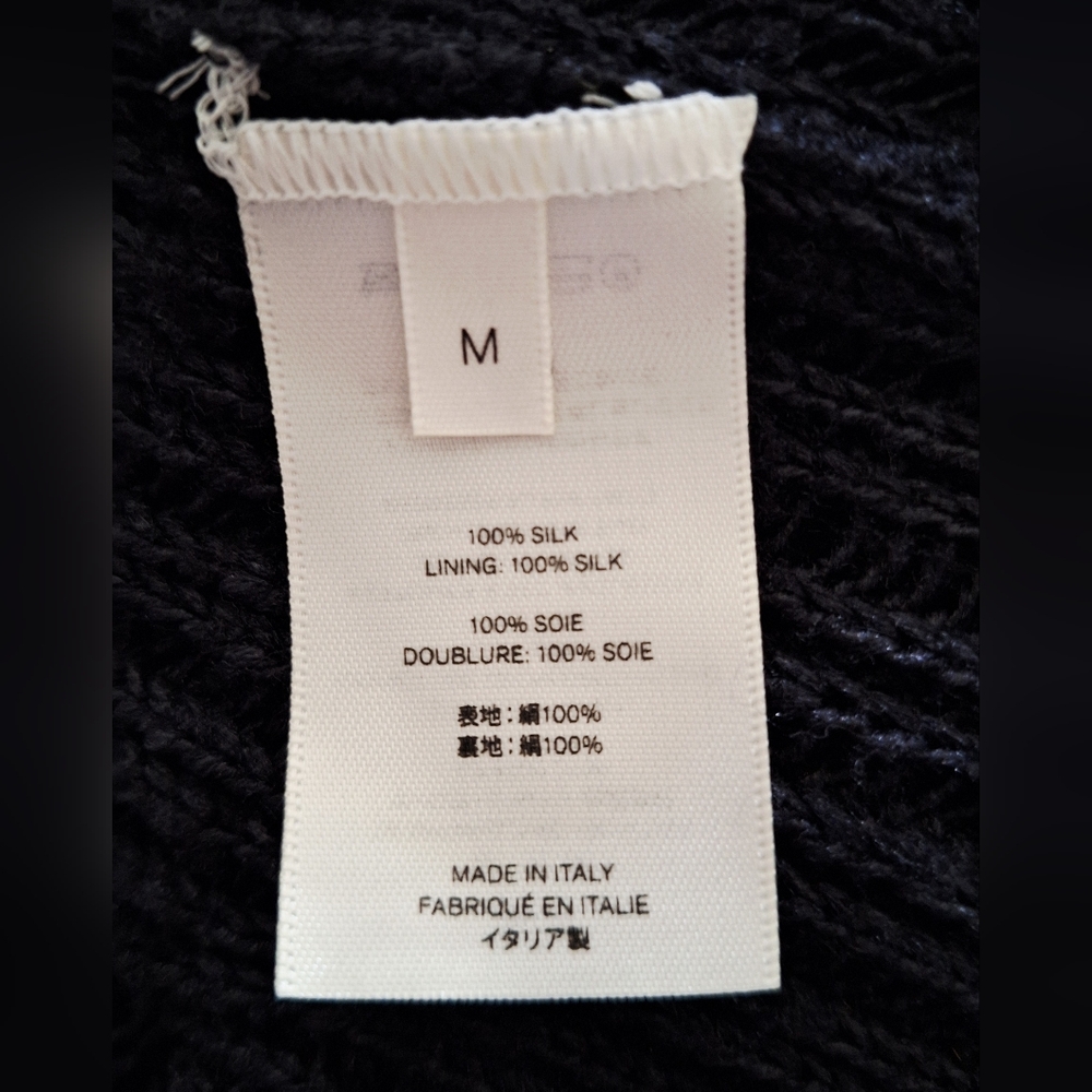 THE ROW Cutro Open Knit Silk Sleeveless Maxi Dress Midnight Blue M Org $2,550 - Picture 9 of 16